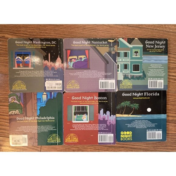 Good Night Board Books Lot of 6 DC Boston Florida Philly NJ Nantucket Hardback - Picture 2 of 6